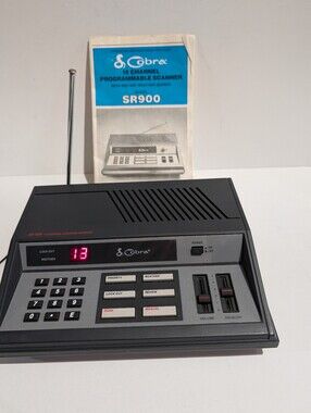 Cobra SR900 Scanner Manual And Adapter 16 Channel Programmable Scanner